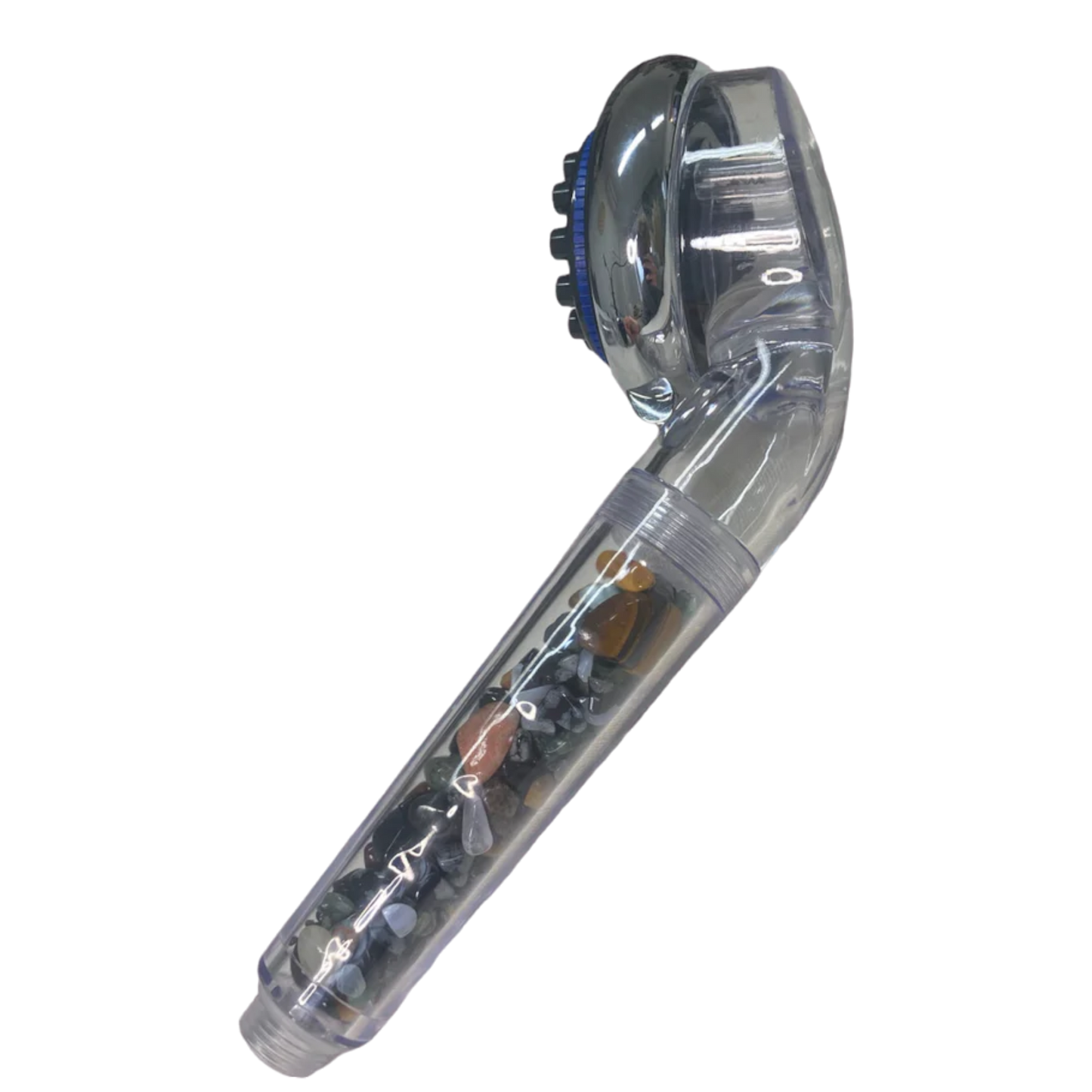 Pommeau de douche côté avec pierres dans le manche