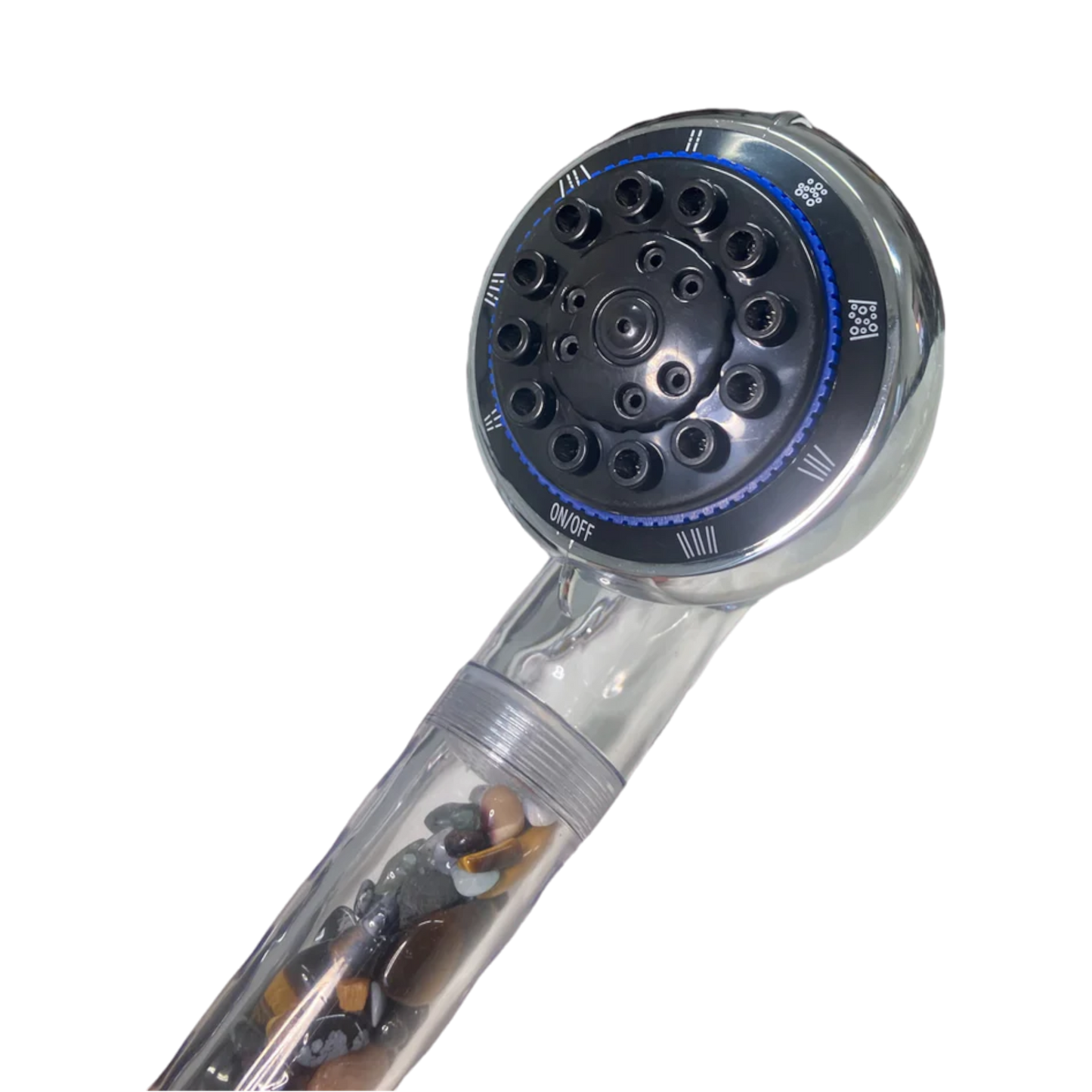 Pommeau de douche avec pierres